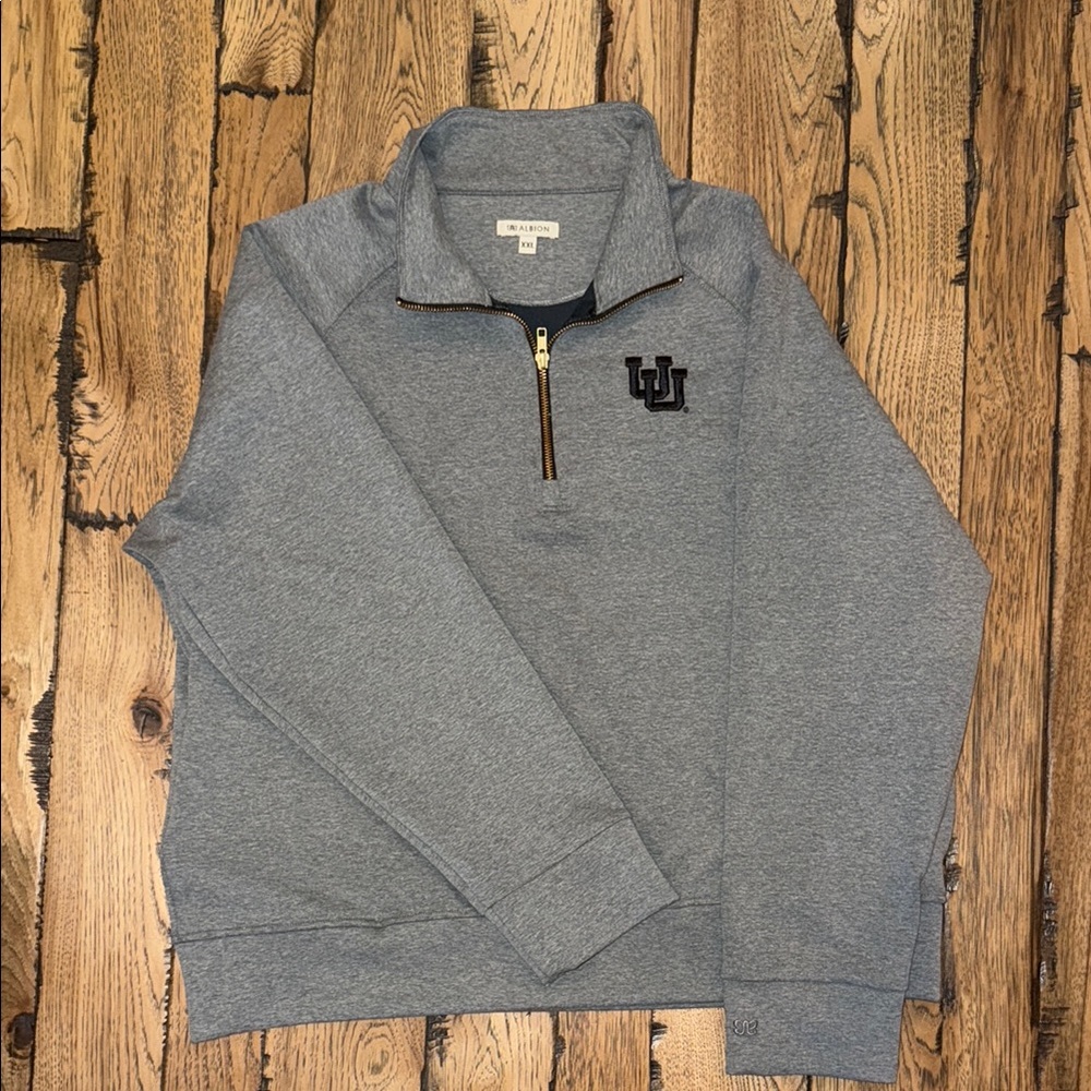 U of U Gray Quarter-Zip Pullover